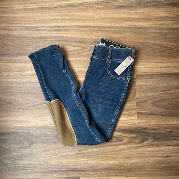 Goode Rider Breeches - Vintage Denim - Suede Knee Patch - 26R NWT - Picture 3 of 5